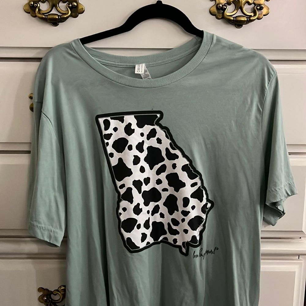 Cow print Georgia t-shirt from Palmetto Moon